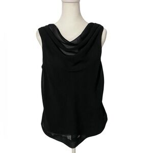 Sharon Young Black Cowl Neck Dressy Sleeveless Tank Top